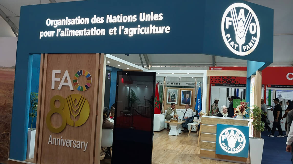 Stand de la Organización de las Naciones Unidas por la Alimentación y la Agricultura - PHOTO/KHADIJA TAOUIL