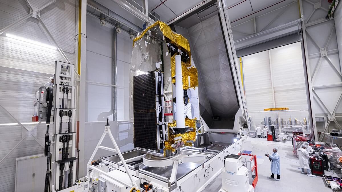 En Spainsat NG-1 cumple con las exigencias de la OTAN: protección contra los efectos de las explosiones nucleares, procesado a bordo, transmisiones encriptadas y bandas de frecuencias flexibles - PHOTO/Airbus DS