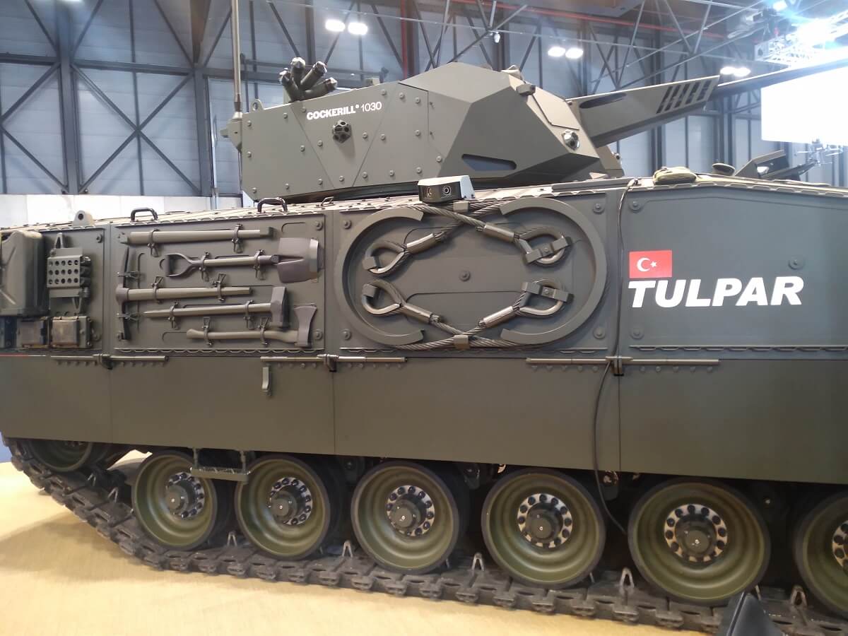 Vehículo de combate Tulpar del fabricante turco Otokar, concebido para para acompañar al carro de combate Altay, la nueva generación de sistemas de armas con las que Erdogan quiere dotar a sus fuerzas acorazadas - PHOTO/JPons