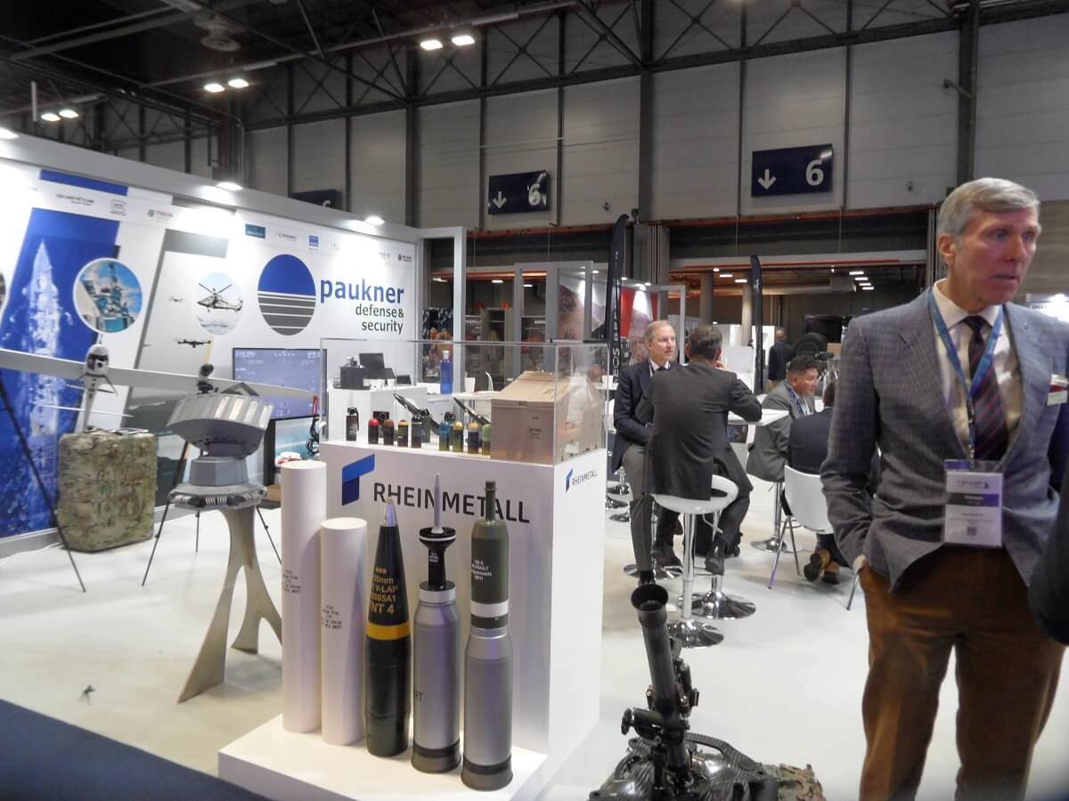 Stand de Rheinmetall en FEINDEF 2023. La alemana completó en agosto de 2023 la compra de la sociedad española Expal, dedicada a la producción de municiones y explosivos y a su desmilitarización - PHOTO/JPons