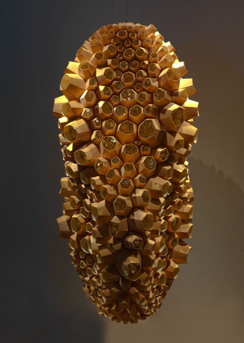 Andrew Kudless, Chrysalis III [Crisálida III], 2012. Centre Pompidou, Paris Musée national d’art moderne – Centre de Création Industrielle. Centre Pompidou, MNAM-CCI/Georges Meguerditchian/Dist. RMN-GP Andrew Kudless