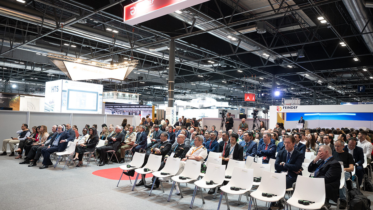 Ricardo Domínguez García-Baquero, presidente de Navantia, en la feria de defensa FEINDEF - PHOTO/ATALAYAR/GUILLERMO LÓPEZ