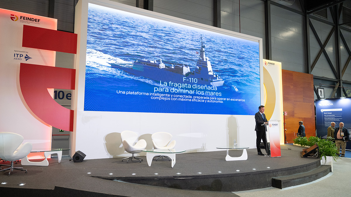 Ricardo Domínguez García-Baquero, presidente de Navantia, en la feria de defensa FEINDEF - PHOTO/ATALAYAR/GUILLERMO LÓPEZ