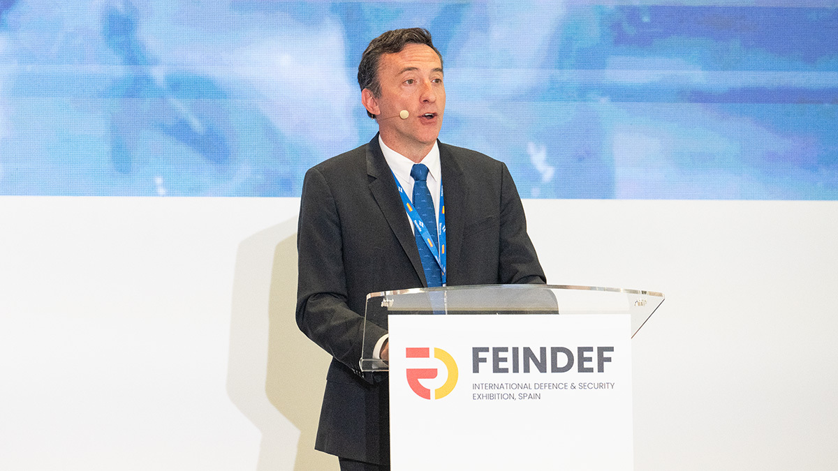 Ricardo Domínguez García-Baquero, presidente de Navantia, en la feria de defensa FEINDEF - PHOTO/ATALAYAR/GUILLERMO LÓPEZ