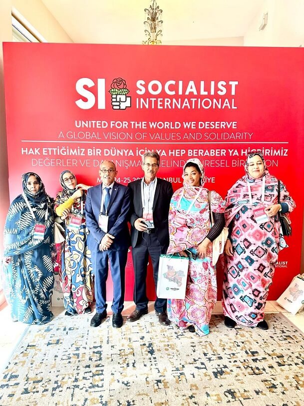 Hach Ahmed Bericalla en el encuentro de la Internacional Socialista - PHOTO/REDES SOCIALES/MSP