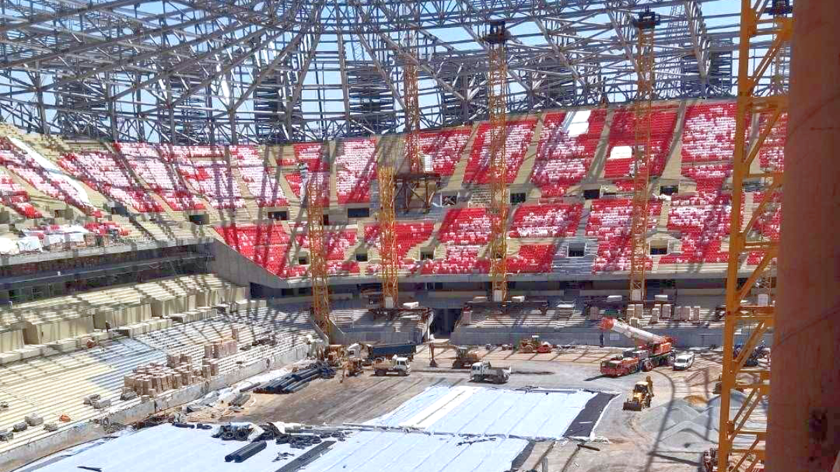 Obras del estadio Moulay El Hassan en Tánger, Marruecos - PHOTO/AFCON