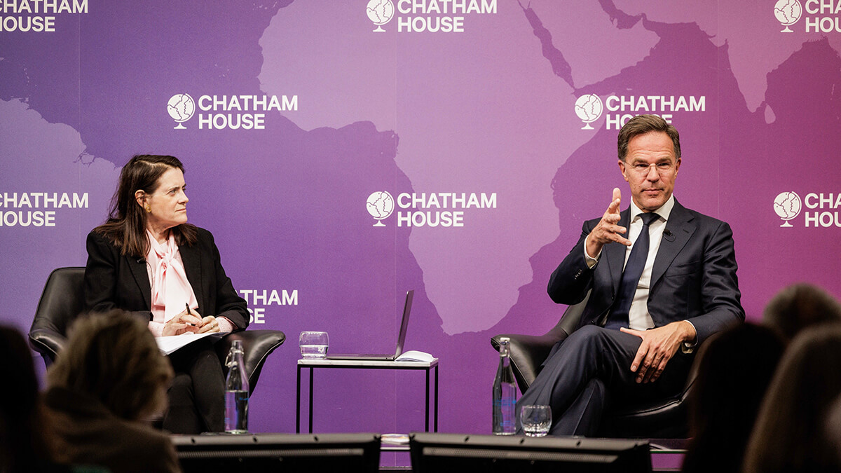 En la sede de Chatham House en Londres, Mark Rutte dijo ayer lunes, 9 de junio, que la Alianza debe aumentar sus misiles y antimisiles en un 400 por cien para reforzar el escudo que protege nuestros cielos - PHOTO/NATO