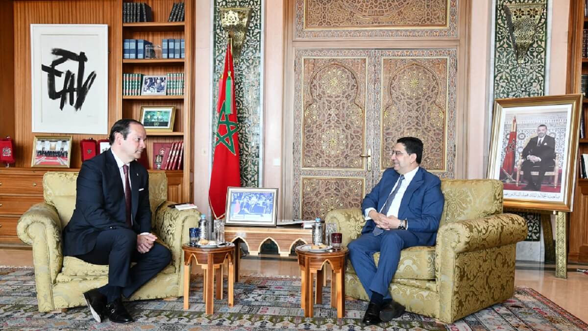 El ministro de Asuntos Exteriores, Cooperación Africana y Marroquíes Residentes en el Extranjero, Nasser Bourita, y el ministro panameño de Relaciones Exteriores, Javier Martínez-Acha Vásquez - PHOTO/REDES SOCIALES/X/MAROC DIPLOMATIE/@MarocDiplomatie
