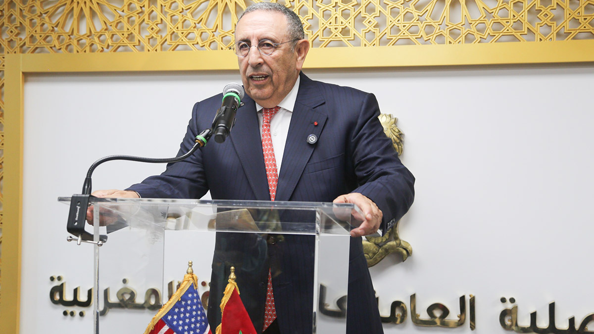 Youssef Amrani, embajador de Marruecos en Estados Unidos, durante la inauguración del Consulado General marroquí en Miami
