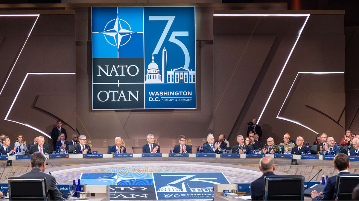 La anterior reunión al máximo nivel del Consejo Atlántico se celebró en julio de 2024 para conmemorar el 75º aniversario del Tratado. El presidente norteamericano era Joe Biden y el jefe político de la OTAN, el noruego Jens Stoltenberg - PHOTO/NATO