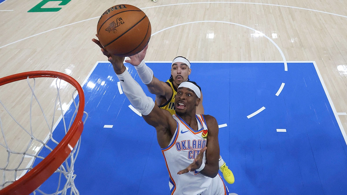 <p>El base de los Oklahoma City Thunder Shai Gilgeous-Alexander durante el quinto partido de las Finales de la NBA 2025 en el Paycom Center - PHOTO/ MATTHEW STOCKMAM/ IMAGN IMAGES via REUTERS </p>