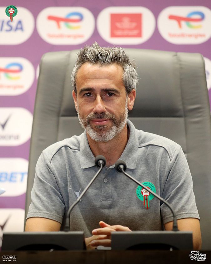Jorge Vilda, seleccionador de Marruecos, durante la conferencia posterior al partido de semifinales contra Ghana, que dio el pase al conjunto nacional a la final de la Copa Africana de Naciones Femenina (WAFCON) el 23 de julio de 2025 en Rabat, Marruecos - PHOTO/X/ENMAROC