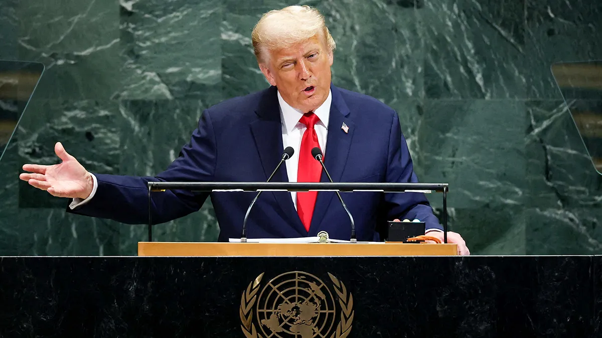 <p>El presidente de Estados Unidos, Donald Trump, se dirige a la 80.ª Asamblea General de las Naciones Unidas en la sede de la ONU en la ciudad de Nueva York, Estados Unidos, el 23 de septiembre de 2025 - REUTERS/MIKE SEGAR</p>
