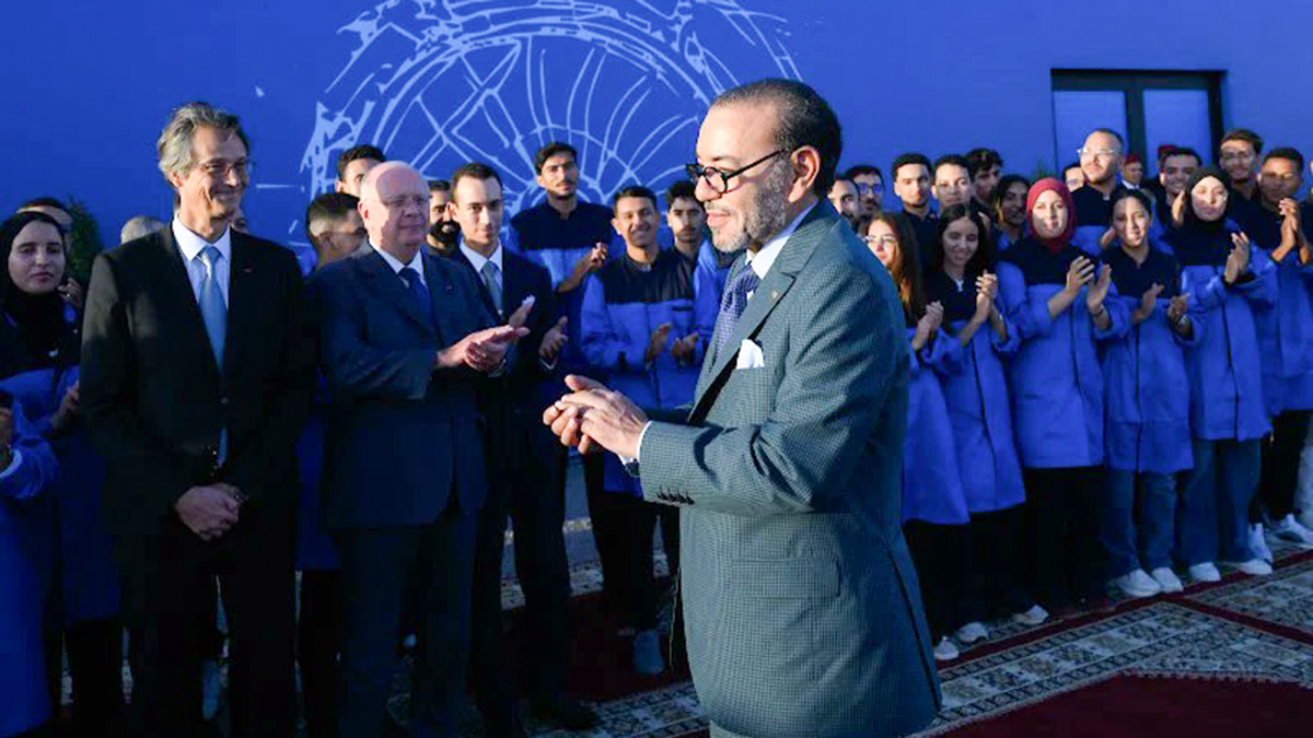 El rey de Marruecos, Mohamed VI, durante el acto de inauguración del anuncio de Safran en Nouaceur, a las afueras de la ciudad de Casablanca - PHOTO/REDES SOCIALES