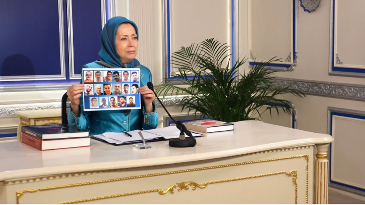 La presidenta electa del CNRI, Maryam Rajavi, durante una conferencia en contra de la pena de muerte en Irán