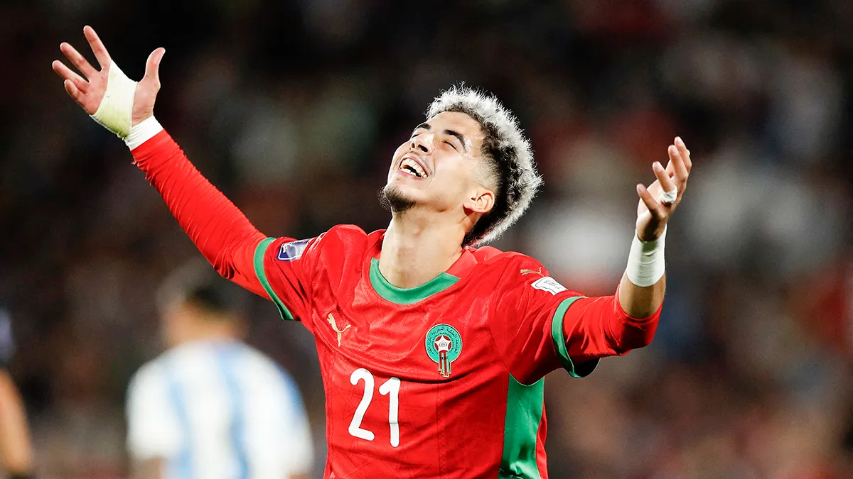 <p>Yassir Zabiri, celebra el segundo gol de su equipo - REUTERS/ RODRIGO GARRIDO</p>
