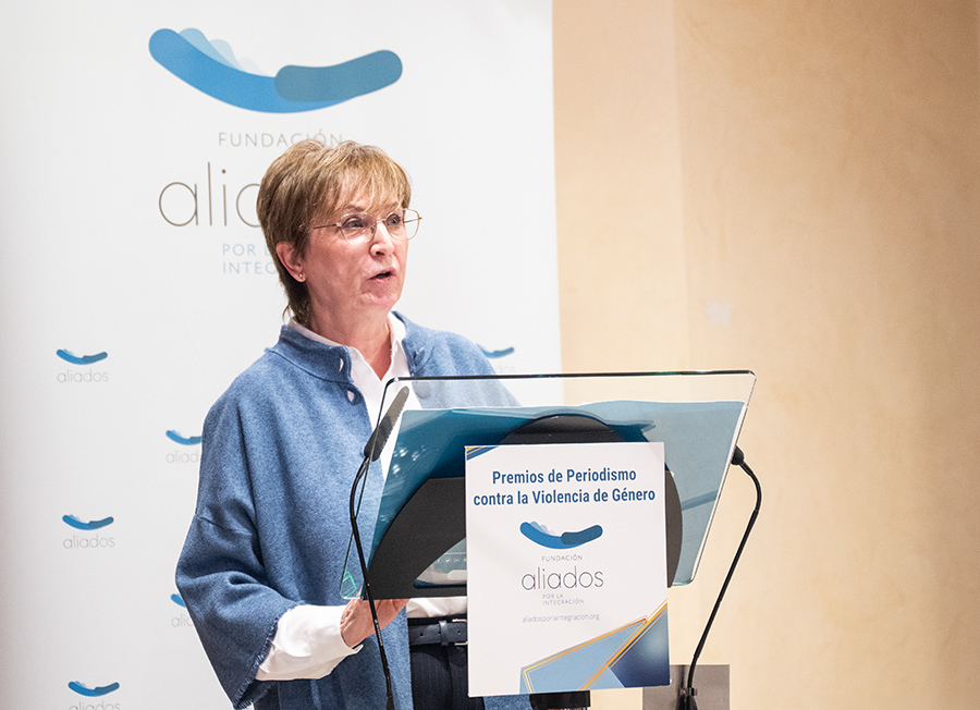 Almudena Fontecha en los Premios de Periodismo contra la Violencia de Género Fundación Aliados