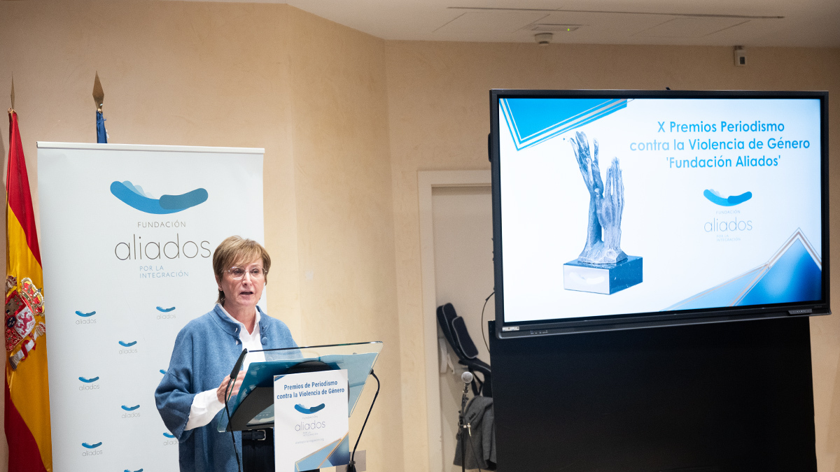 Almudena Fontecha en los Premios de Periodismo contra la Violencia de Género Fundación Aliados