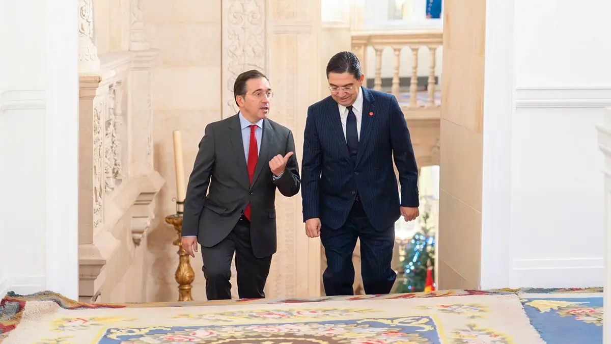 Nasser Bourita, ministro de Asuntos Exteriores de Marruecos, y José Manuel Albares, ministro de Asuntos Exteriores de España - PHOTO/MINISTERIO DE ASUNTOS EXTERIORES DE ESPAÑA