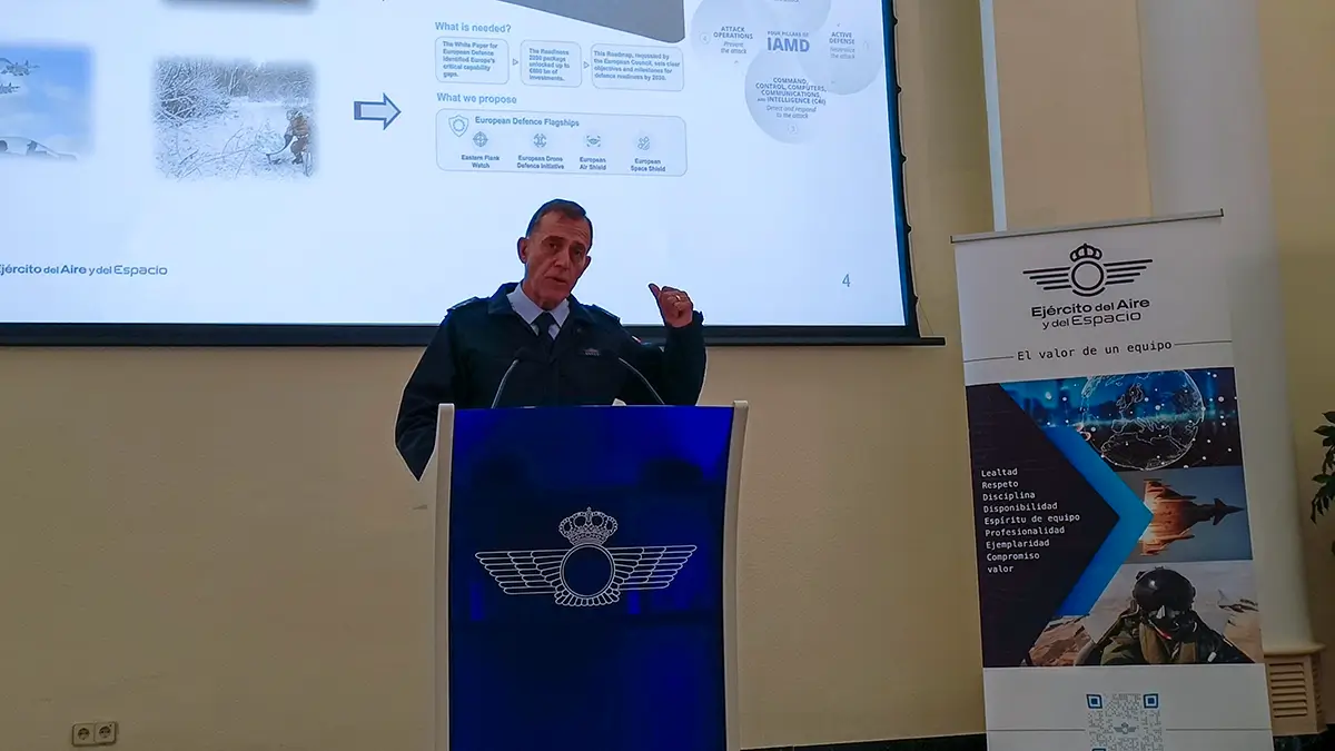 El general Francisco Braco, jefe del Estado Mayor del Aire y del Espacio, reitera que el poder aeroespacial es esencial e insustituible en el actual escenario geopolítico - PHOTO/JPons