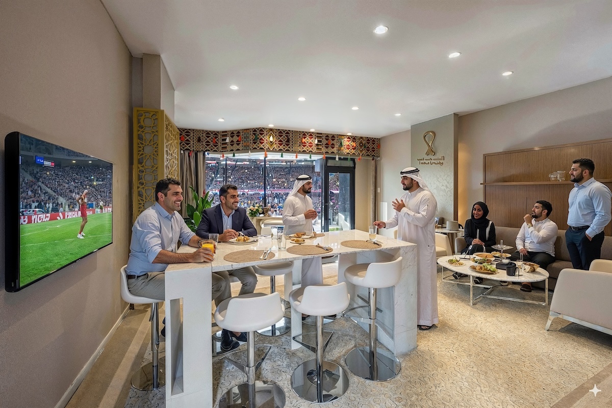 Render of guests in exclusive suite