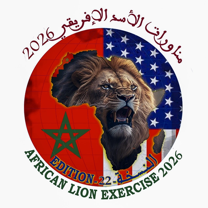 Logotipo de las maniobras African Lion 2026 celebradas en Agadir y coorganizadas entre AFRICOM y las FAR marroquíes - PHOTO/FAR_MAROC