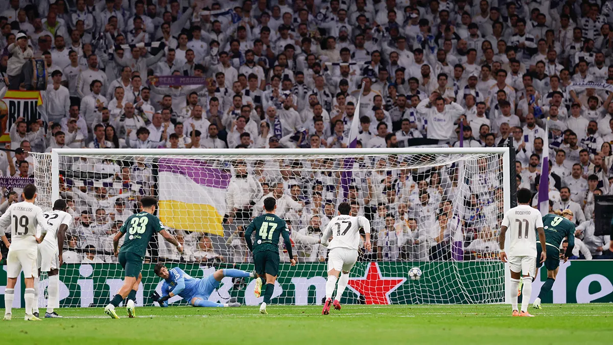<p>Erling Haaland, del Manchester City, marca el segundo gol desde el punto de penalti - PHOTO/ Action Images vía Reuters/Andrew Couldridge </p>
