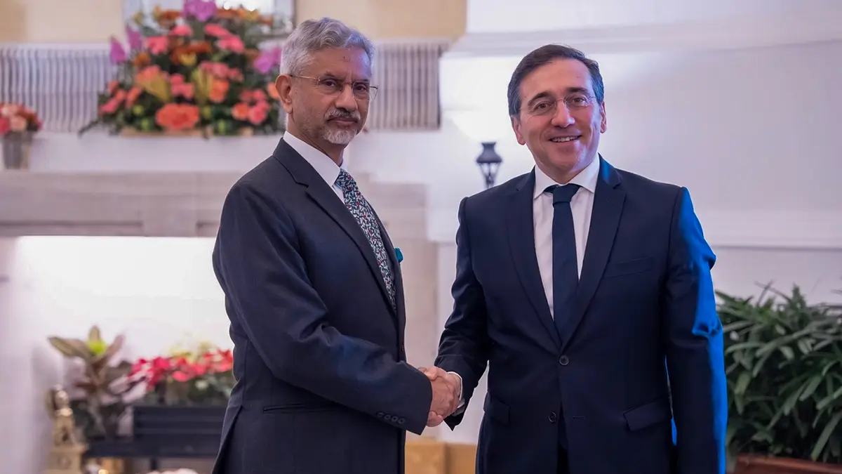 José Manuel Albares, ministro de Asuntos Exteriores de España, junto a su homólogo indio S. Jaishankar - PHOTO/MINISTERIO DE ASUNTOS EXTERIORES