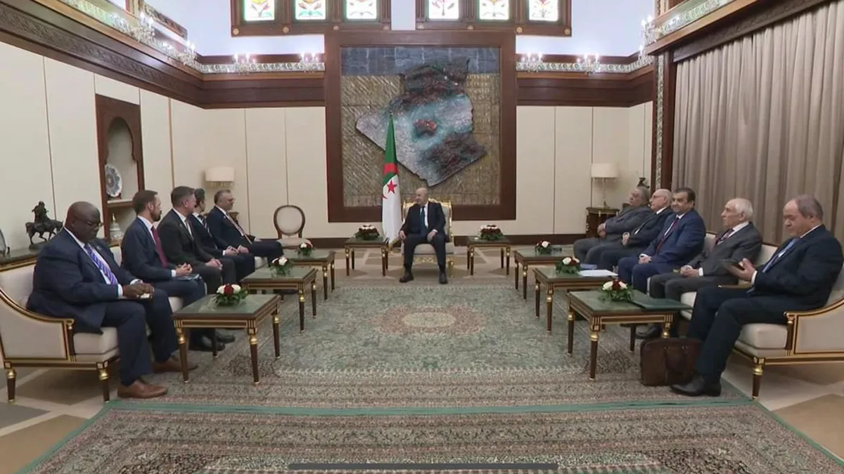 Reunión de la delegación norteamericana encabezada por Massad Boulos, asesor principal del presidente de los Estados Unidos en Asuntos Árabes y de Oriente Medio, en Argelia - PHOTO/X/@US_SrAdvisorAF