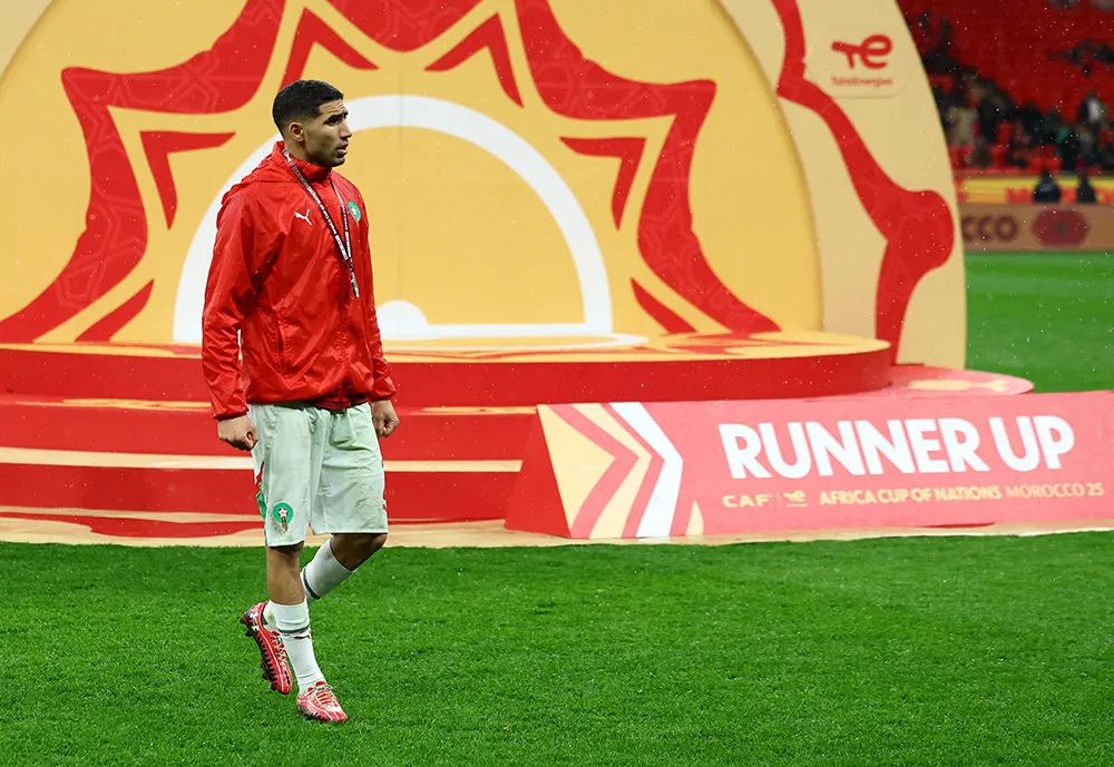 El marroquí Achraf Hakimi luce abatido tras perder la Copa Africana de Naciones CAF - REUTERS/  SIPHIWE SIBEKO