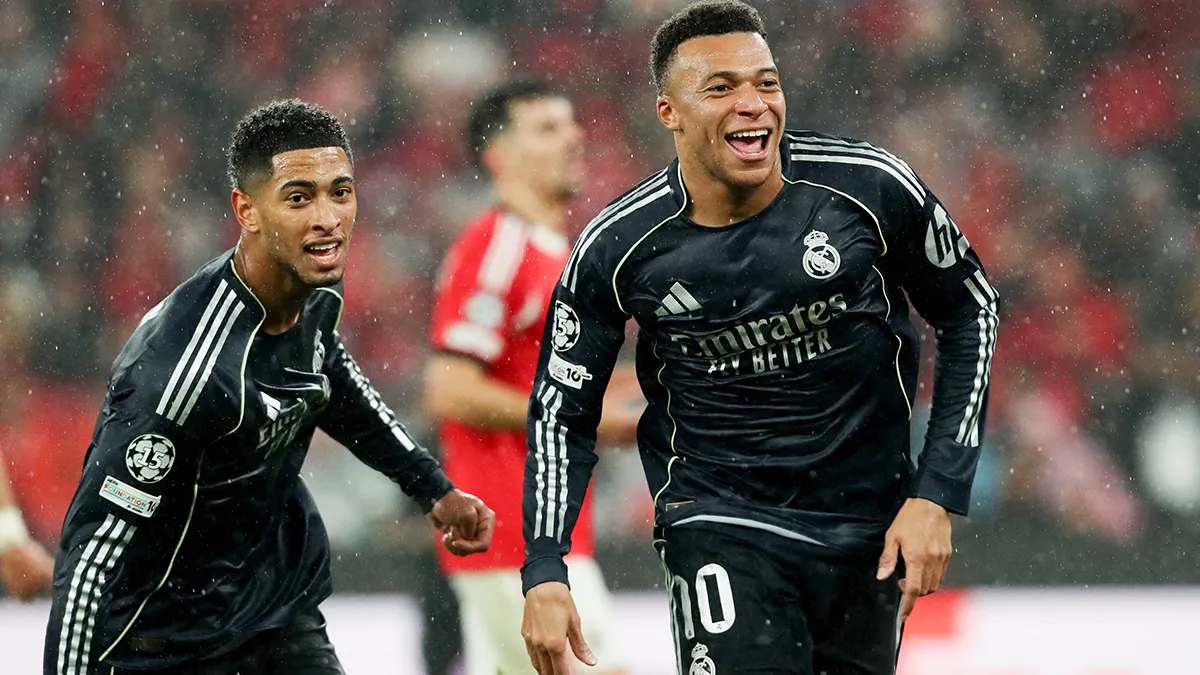 <p>El Real Madrid Kylian Mbappé celebra marcando su primer gol - REUTERS/ PEDRO ROCHA</p>
