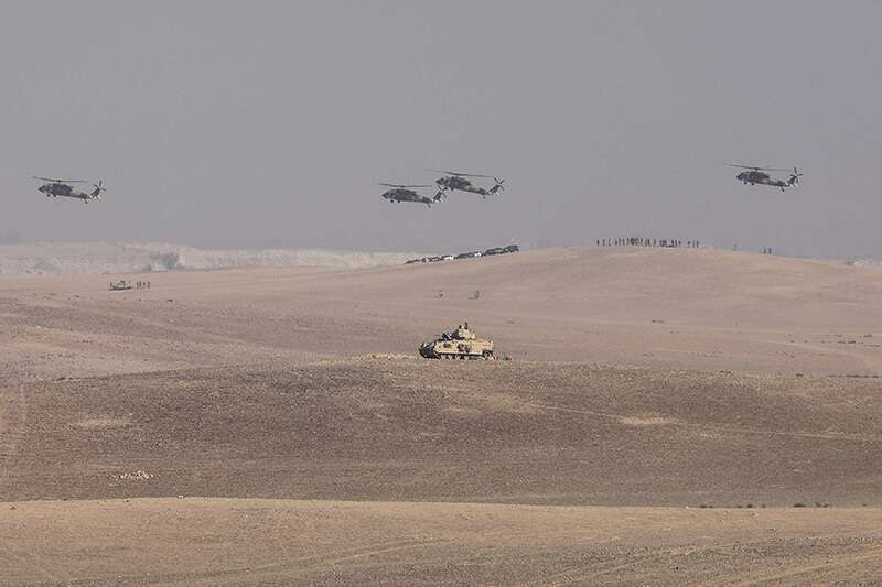 Soldados de varios países participan en el Ejercicio EAGER LION 2019 en una de las bases militares jordanas cerca de la ciudad de Zarqa, al este de Amman, Jordania, el 5 de septiembre de 2019
